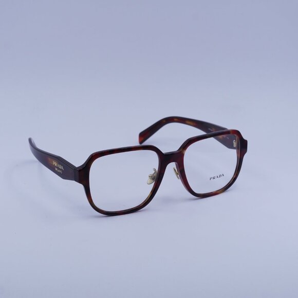 Prada PRB07VD 22A1O1 Eyeglasses Poppy Tortoise/Bordeaux 56mm Square Frame - Picture 4 of 11